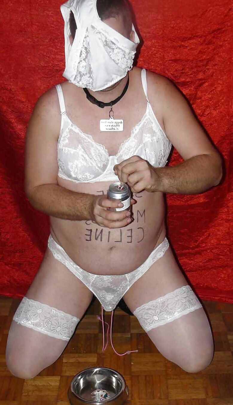 Drink coke from bowl, Mistress Celine