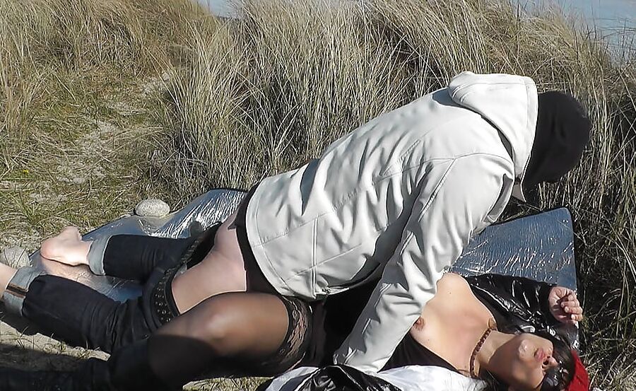 Slutwife Marion gangbanged on public beaches