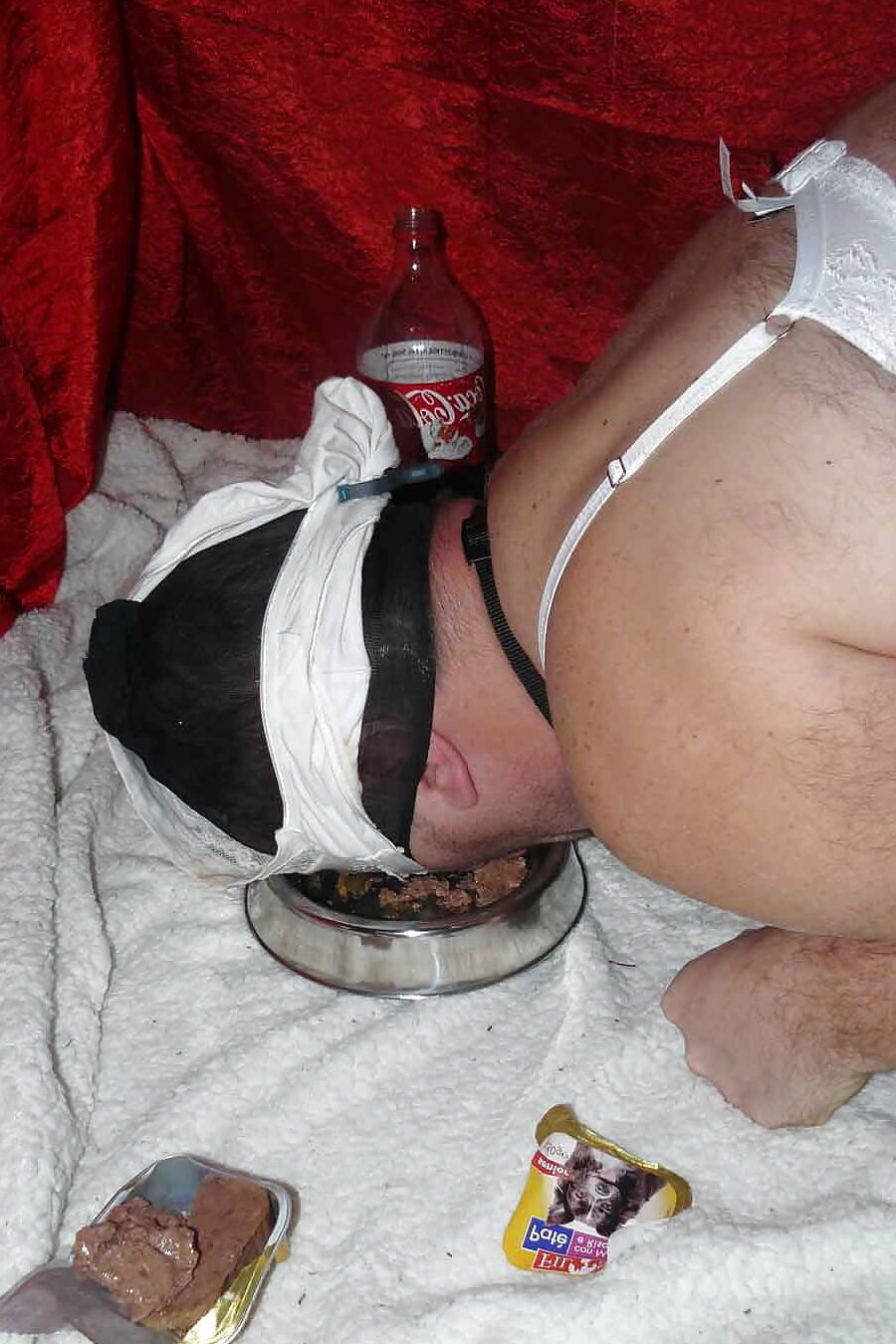 Sissy-doggie eat dogfood for Mistress Celine