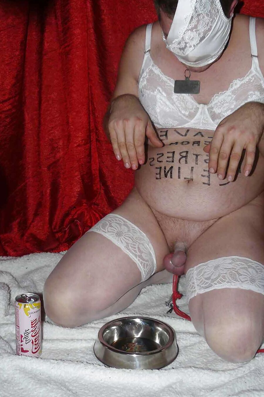 Sissy-doggie drink for Mistress Celine