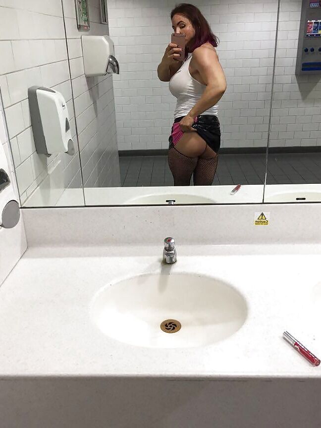 Tabbyanne tits, pussy in PUBLIC cinema toilets