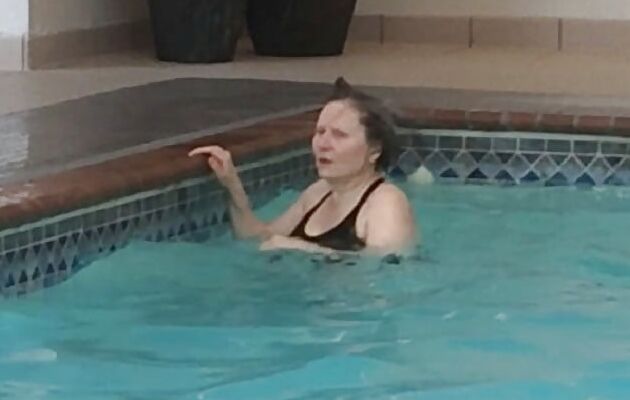 Watch busty grandma swim and shower by MarieRocks
