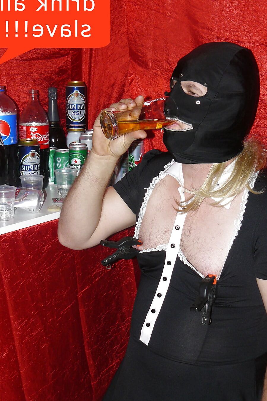 Sissy slut in bar
