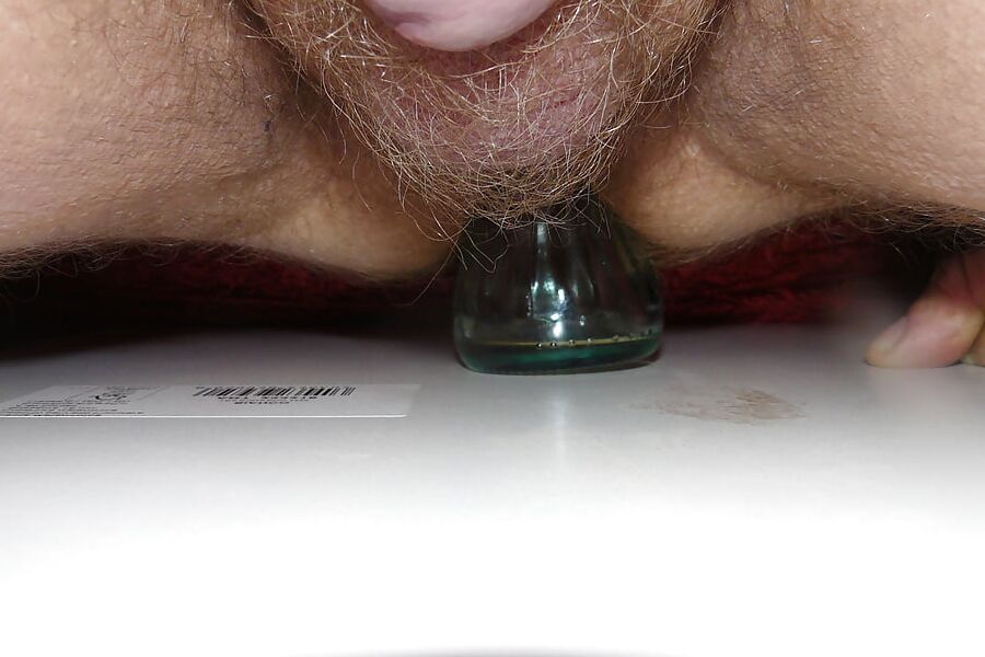 Bottle plastic and glass in my ass