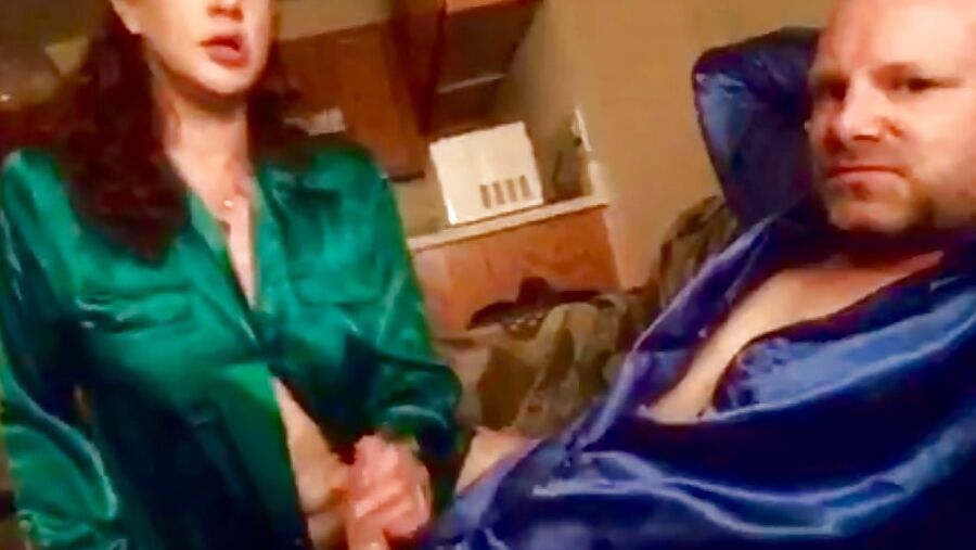 New Green Satin Blouse Mature Milf Cocksucker!