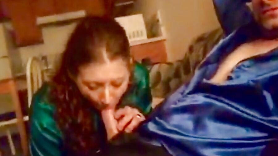 New Green Satin Blouse Mature Milf Cocksucker!