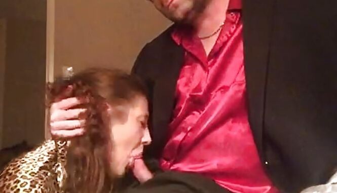 Shiny Leopard Print Blouse on Tasty Milf Lusting My Cock