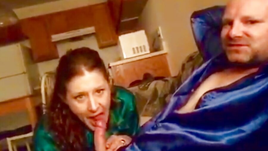 New Green Satin Blouse Mature Milf Cocksucker!