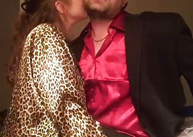 Shiny Leopard Print Blouse on Tasty Milf Lusting My Cock