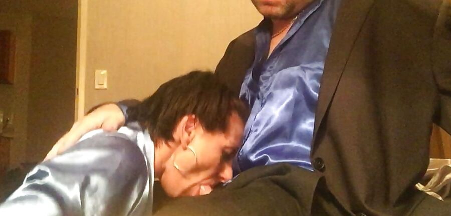 Satin Fetish King Blue Satin Luscious Cocksucker