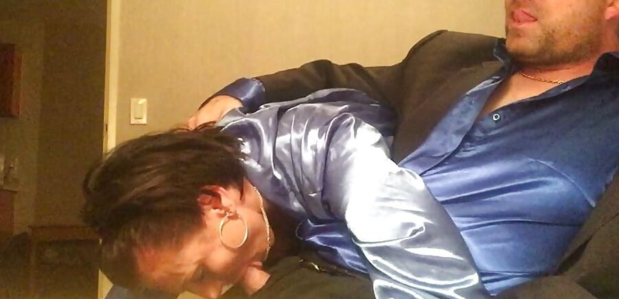 Satin Fetish King Blue Satin Luscious Cocksucker