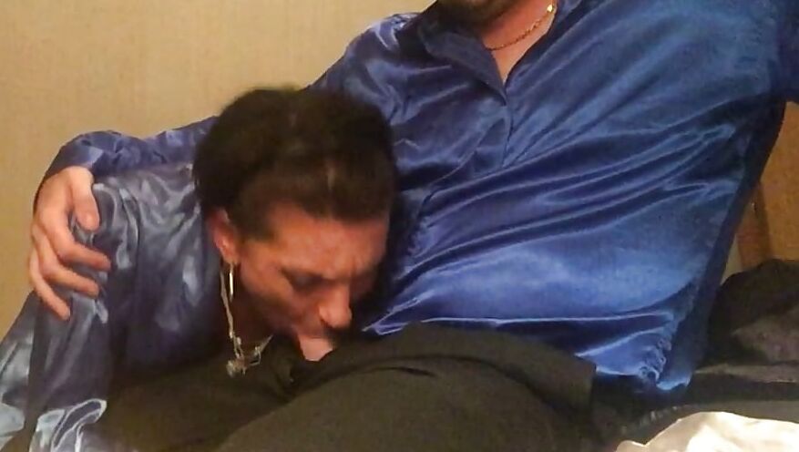 Satin Fetish King Blue Satin Luscious Cocksucker