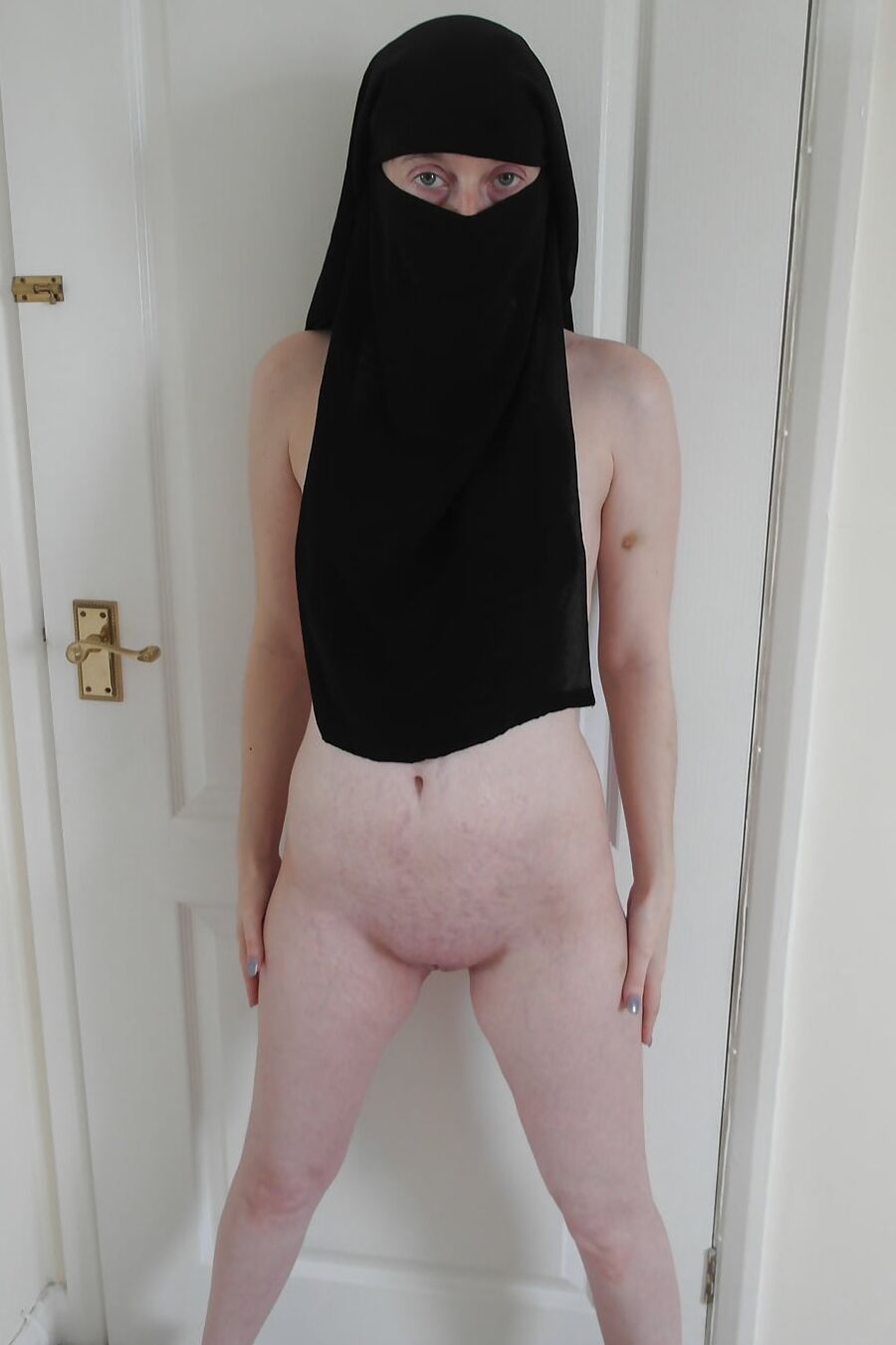 British wife Naked in Black Niqab