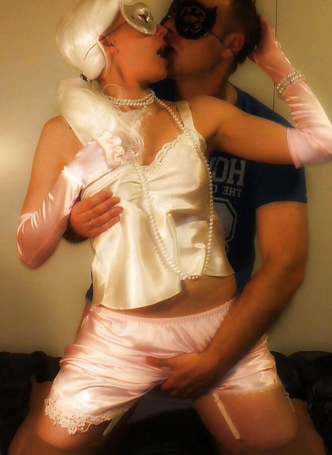 Silky satin blouse and panty sex