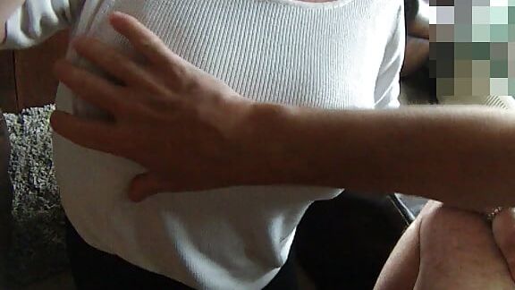 Big Titted Wife's Mouth and Natural  Breasts Used
