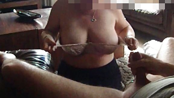 Big Titted Wife's Mouth and Natural  Breasts Used