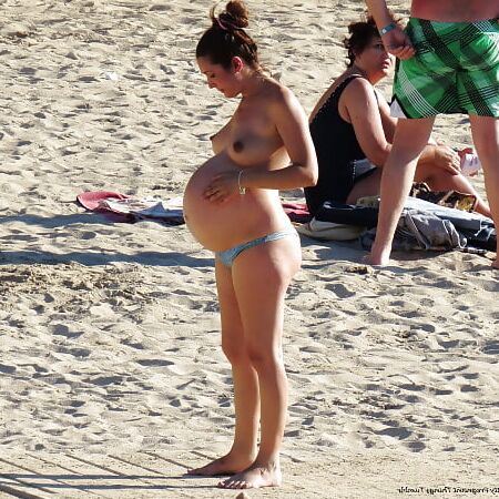 Pregnant girls on the nude beach