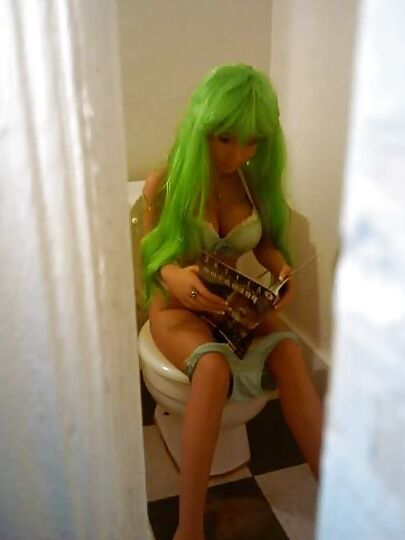 Nina on the crapper