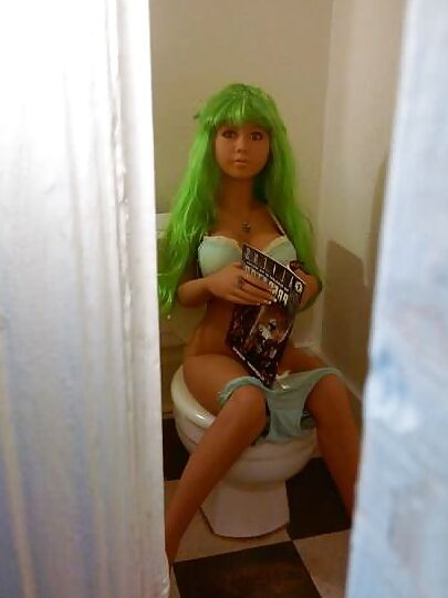 Nina on the crapper