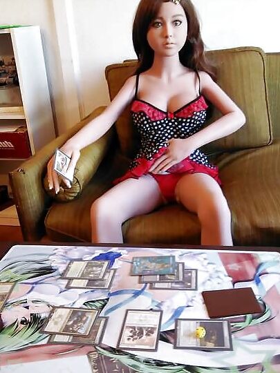 Nina playing magic.