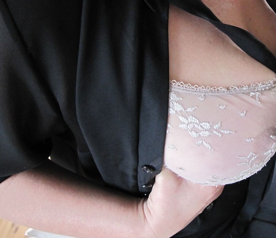Big Titted Wife in Sheer Bra and Blue Thong