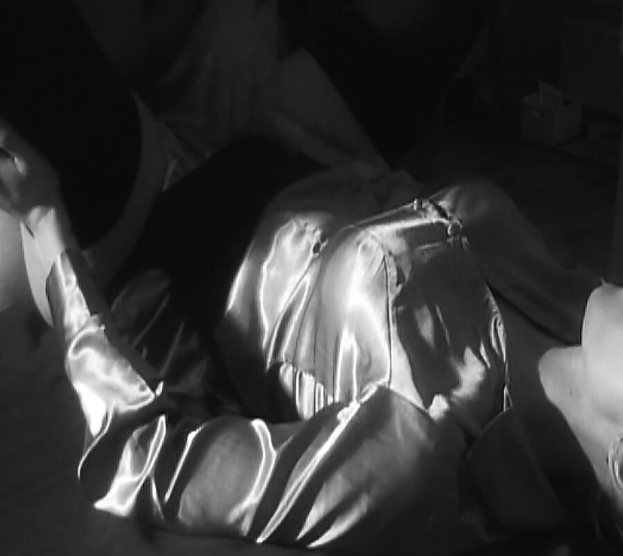 Grey satin blouse