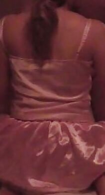 Pink satin cami and skirt