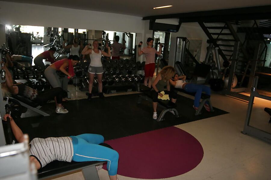 Naked Mature Mothers do Naked Exercises at Gym PART 2