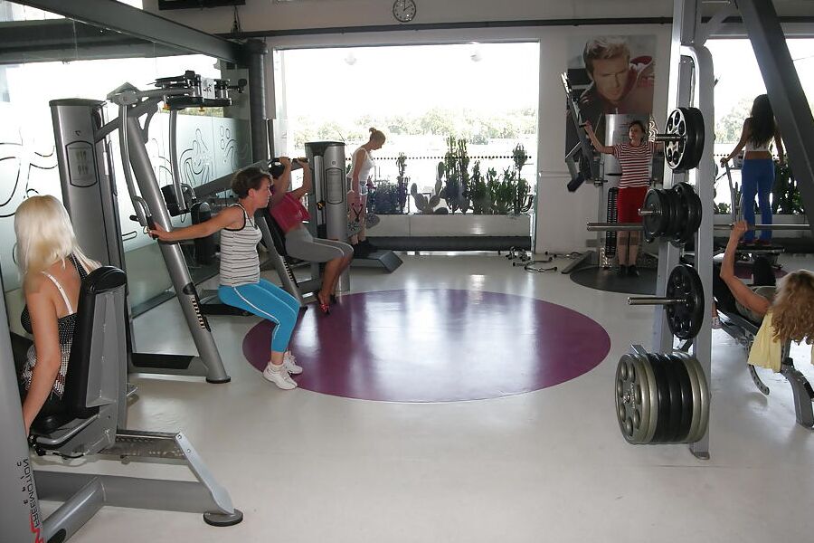 Naked Mature Mothers do Naked Exercises at Gym PART 2