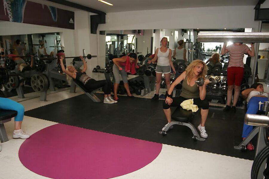 Naked Mature Mothers do Naked Exercises at Gym PART 2