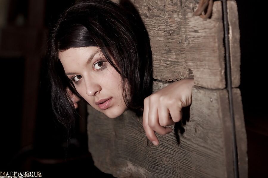 Hot brunette slavegirl touched by the whip