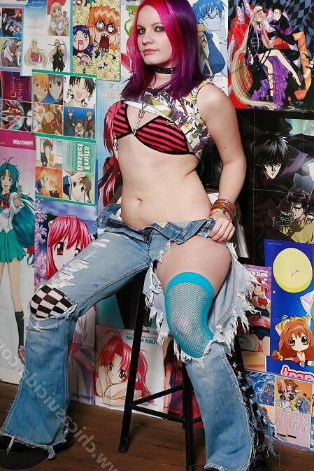 Anime Junkie Girl doing strip tease