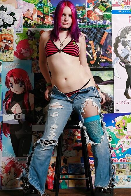 Anime Junkie Girl doing strip tease