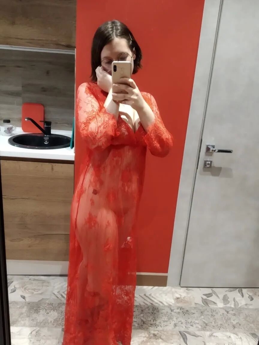 Natural busty babe loves to tease in lingerie