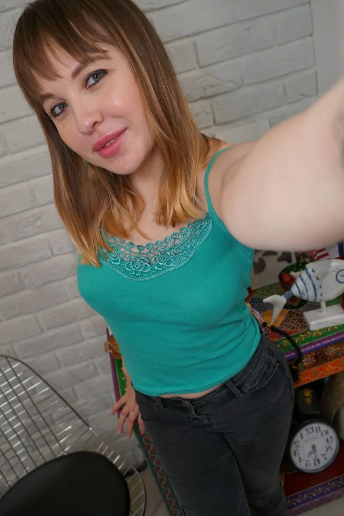 Horny girl posing in different sexy outfits