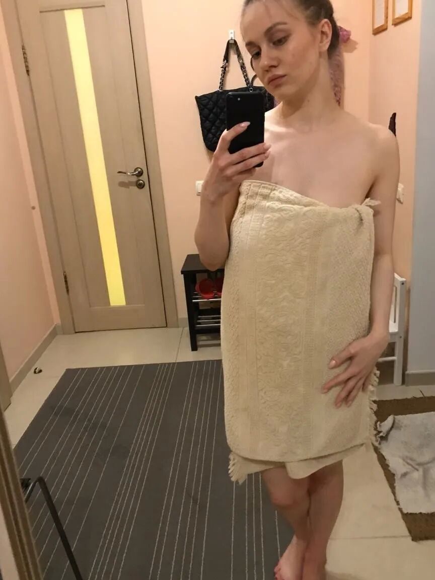 Took some selfies after a nice hot shower