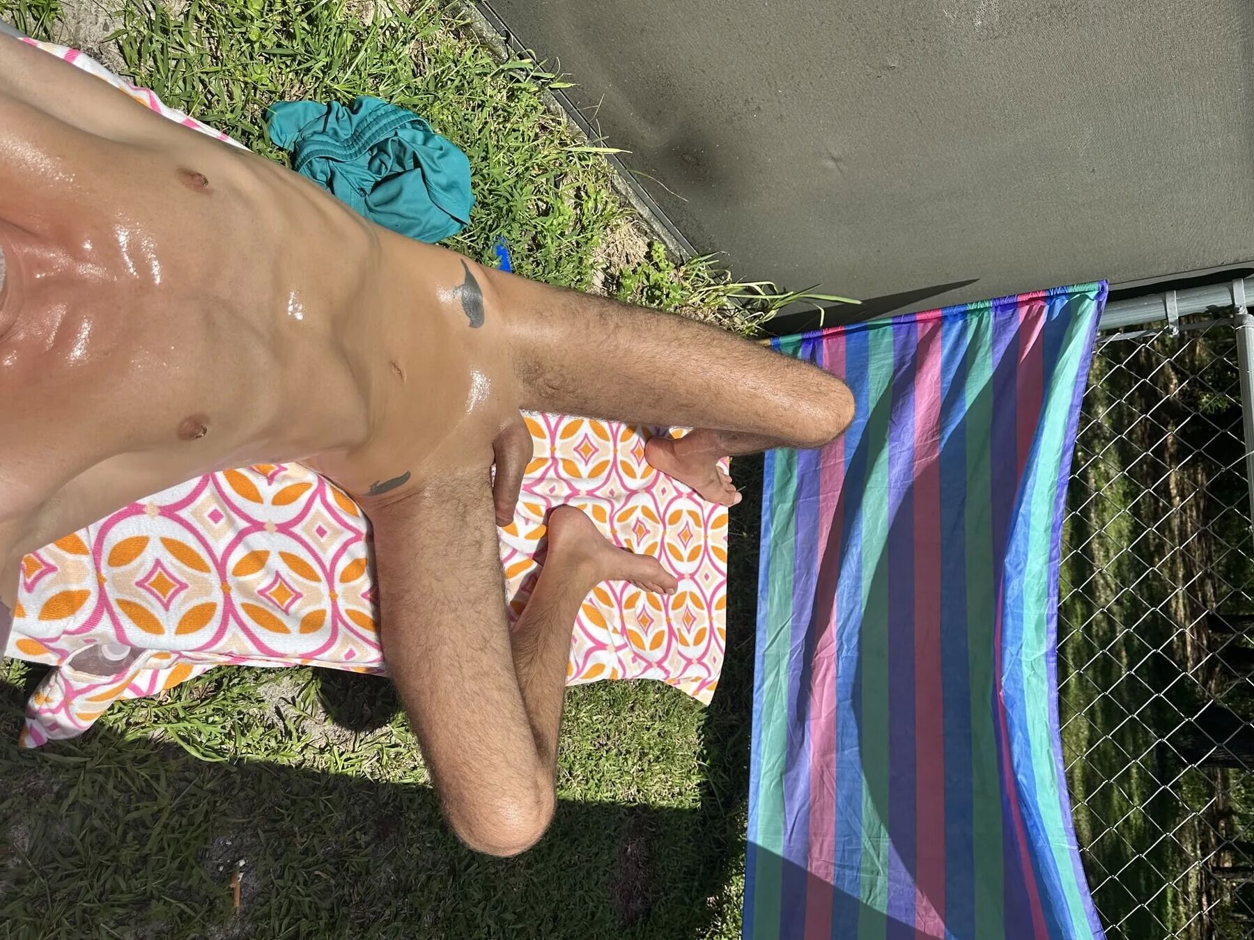 Husband Tans Naked
