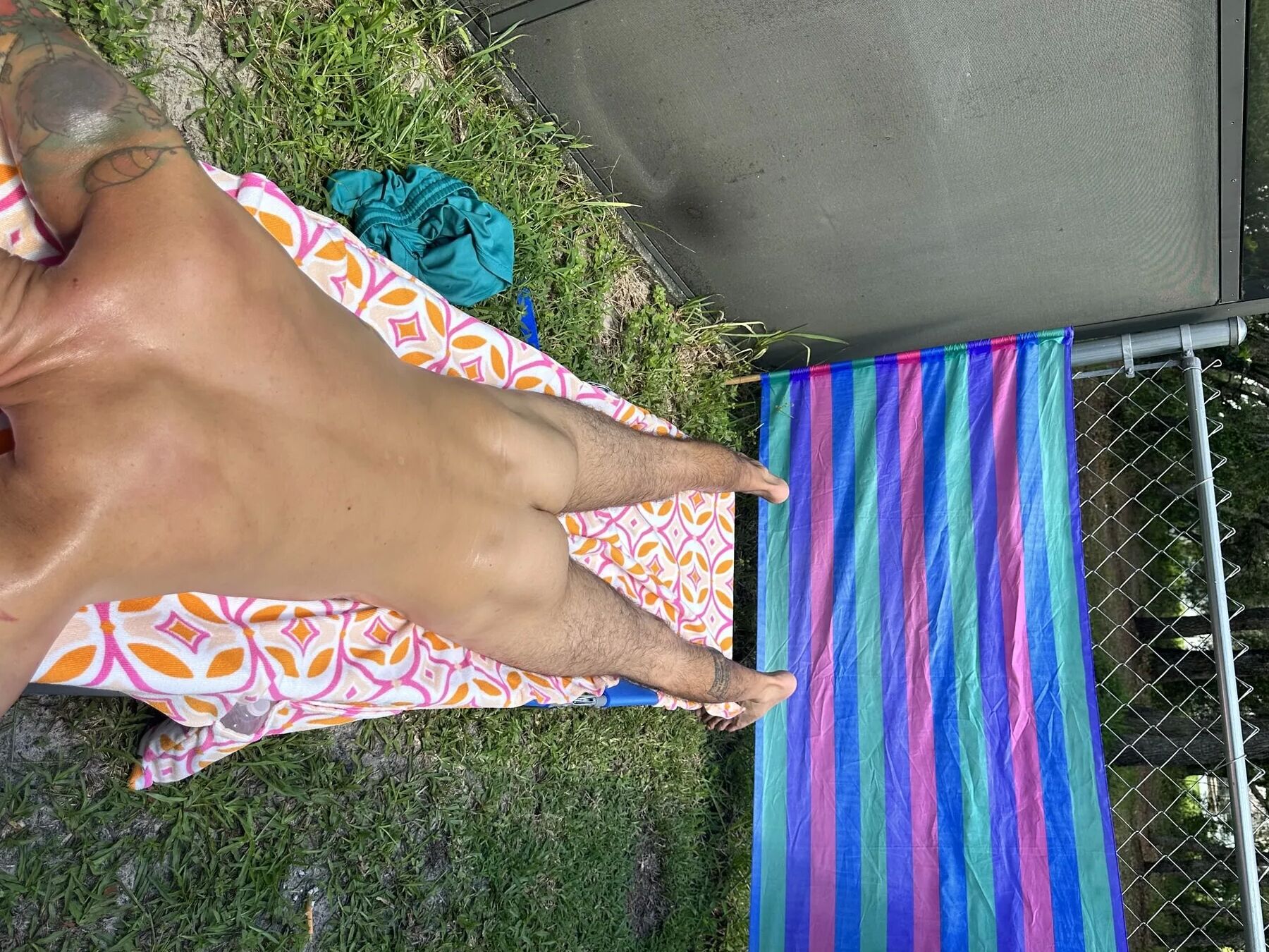 Husband Tans Naked