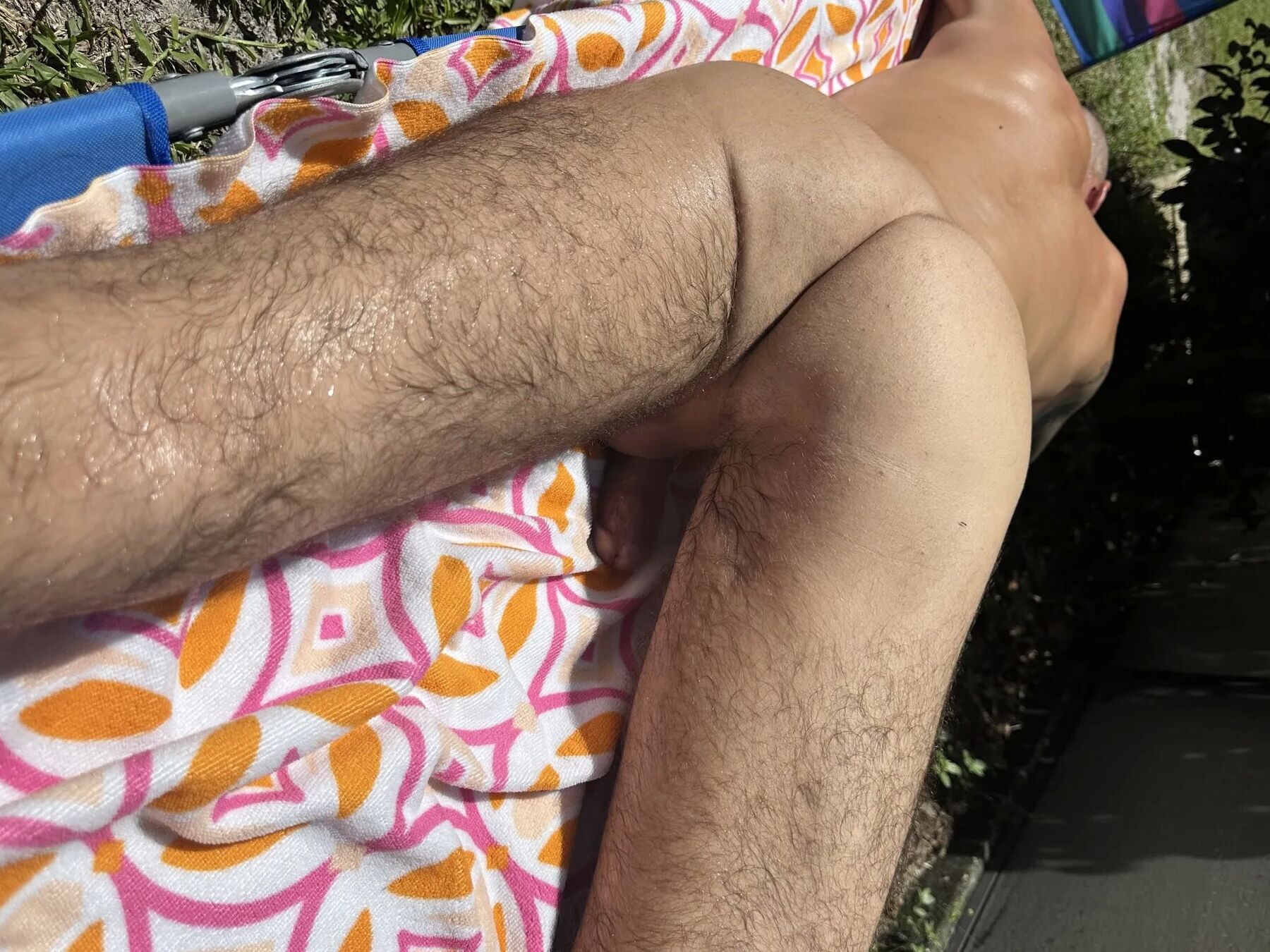 Husband Tans Naked