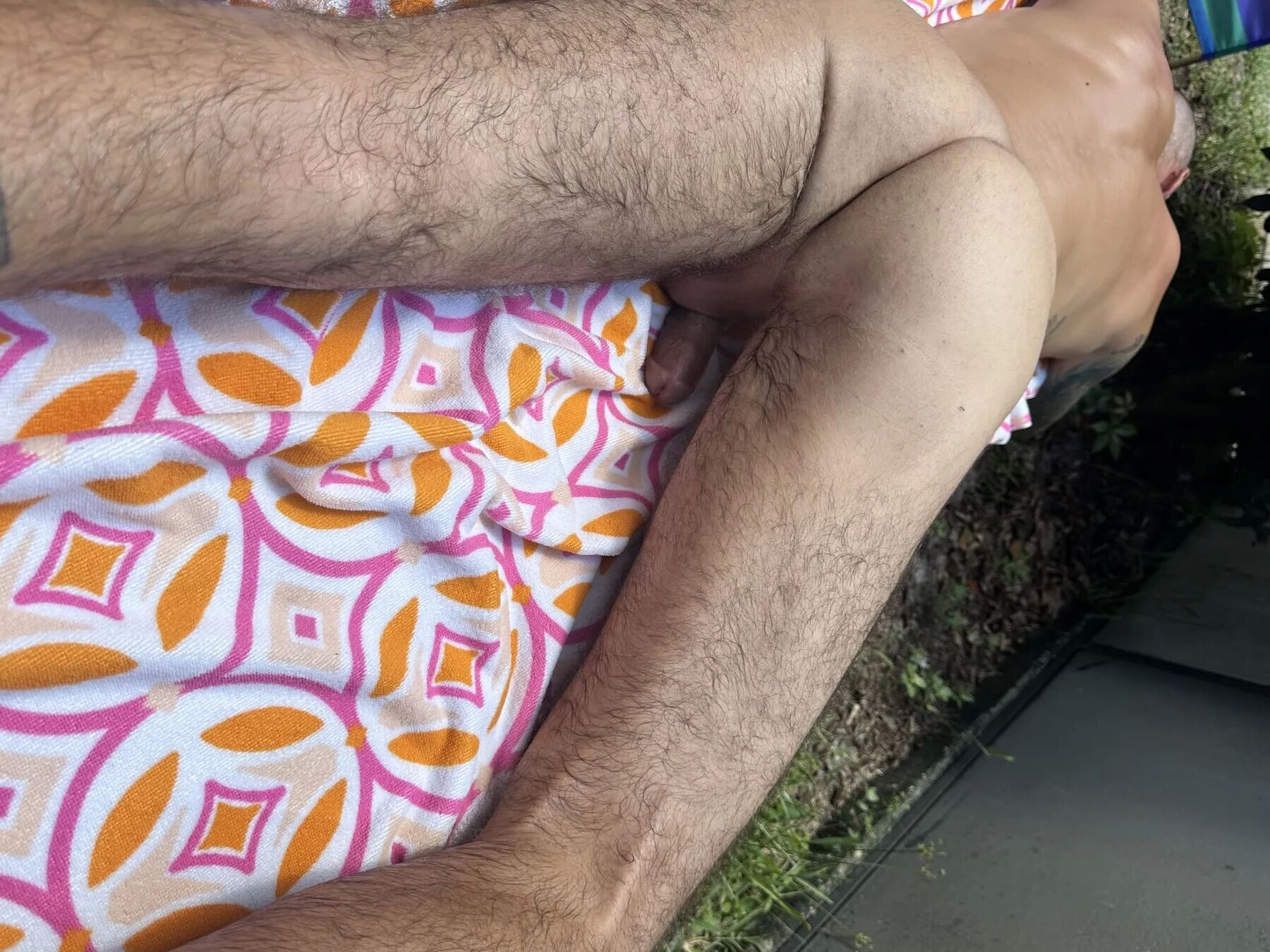 Husband Tans Naked