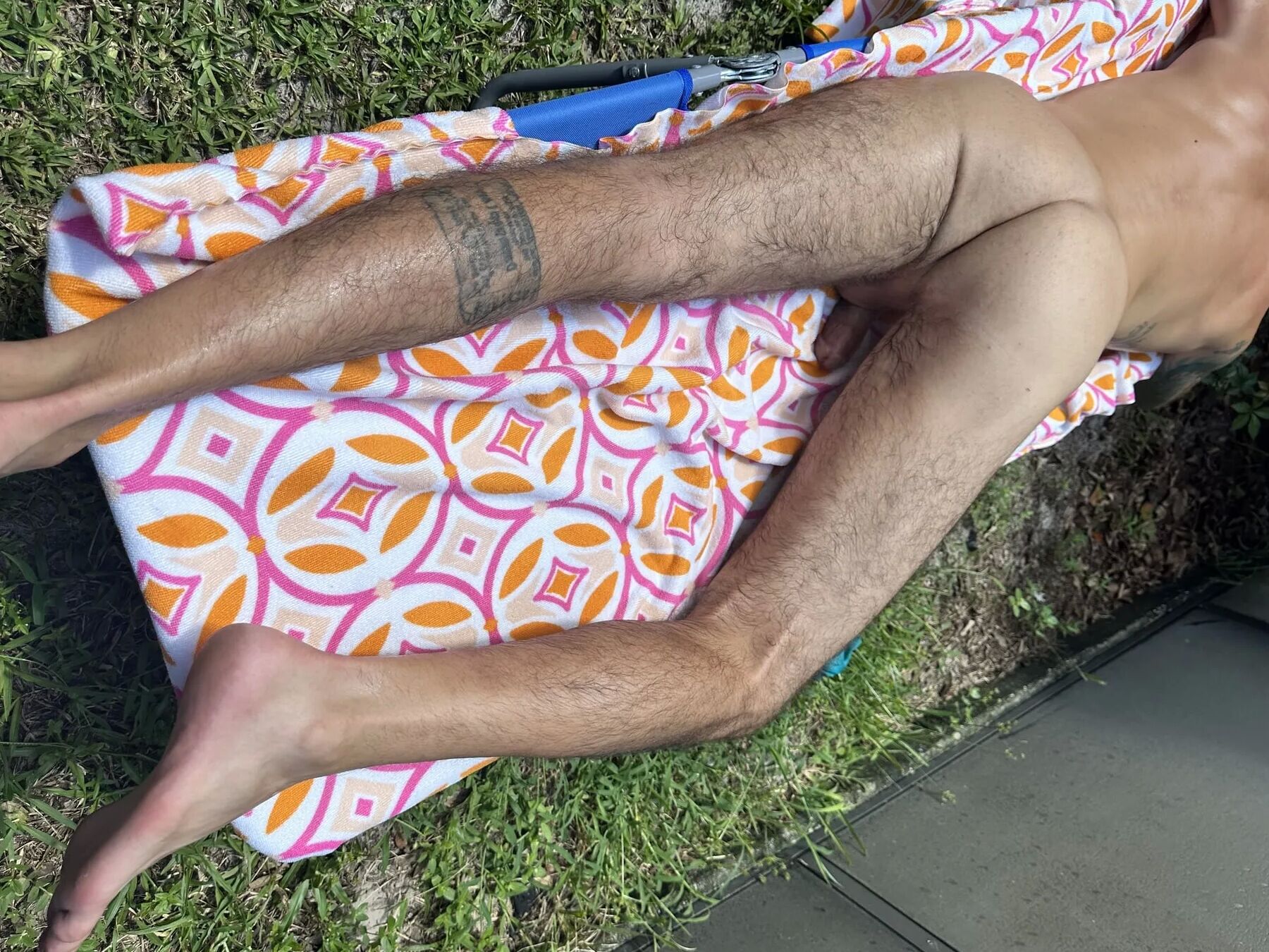 Husband Tans Naked