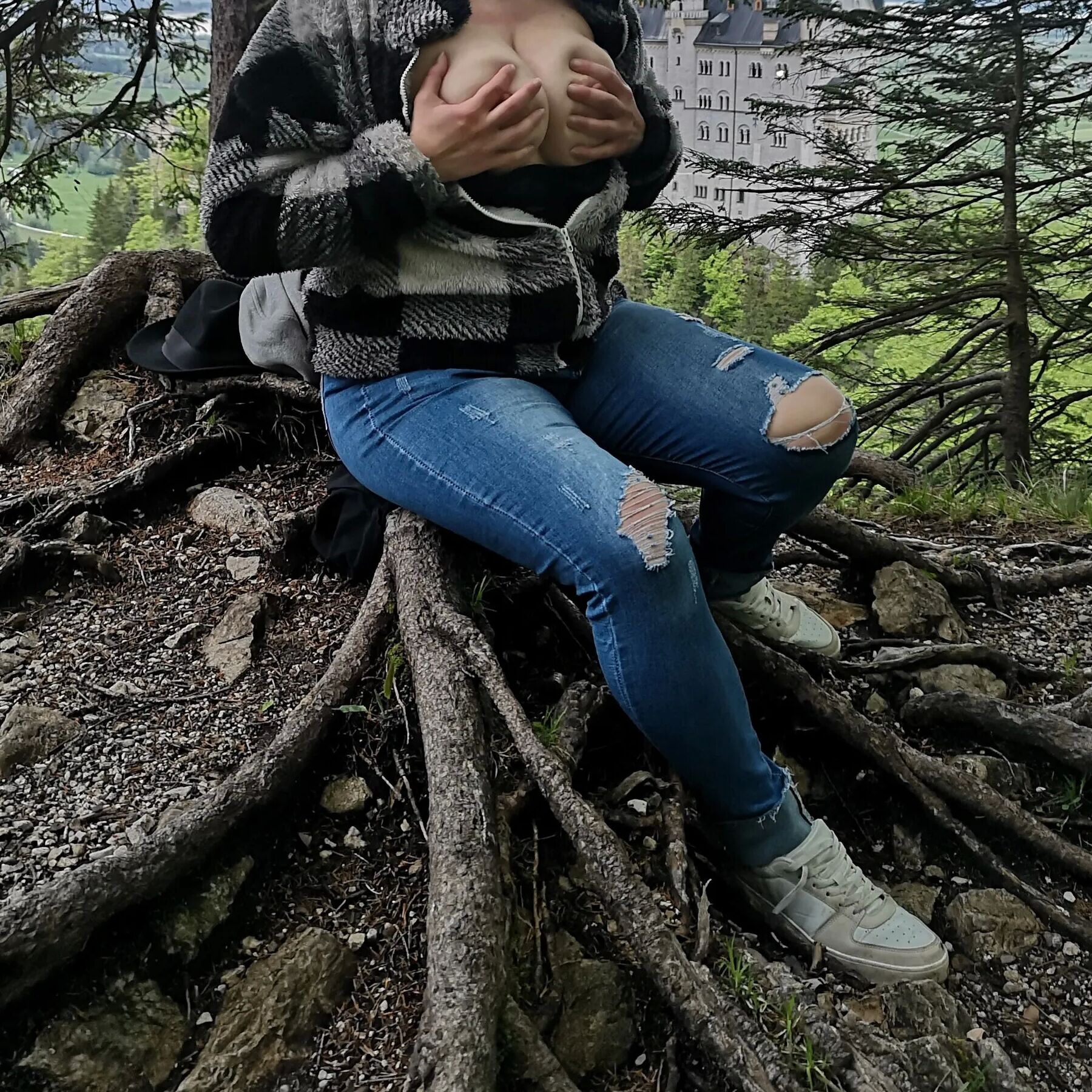 My breasts need air at Neuschwanstein Castle