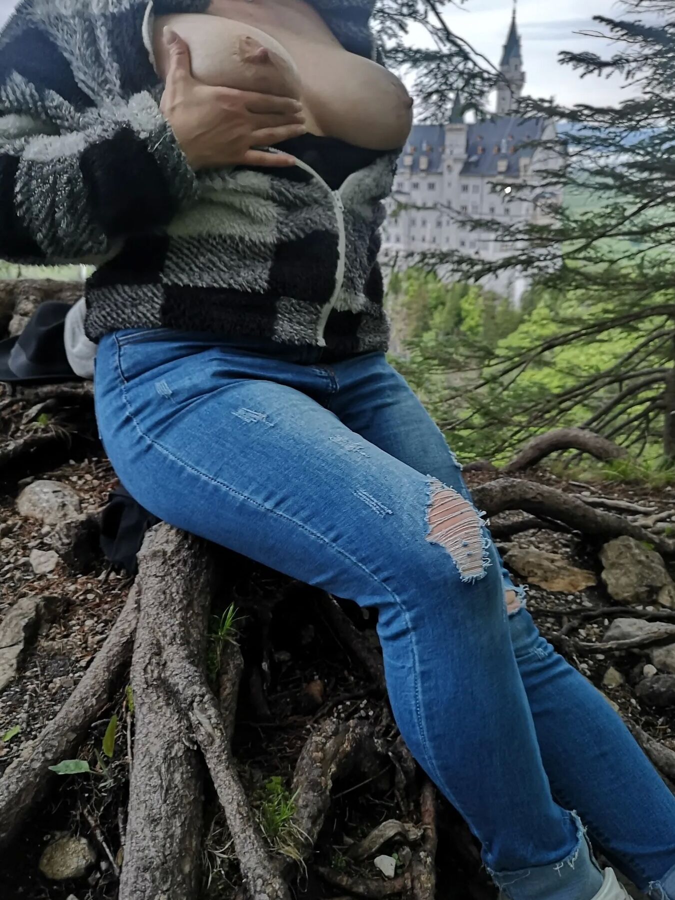 My breasts need air at Neuschwanstein Castle