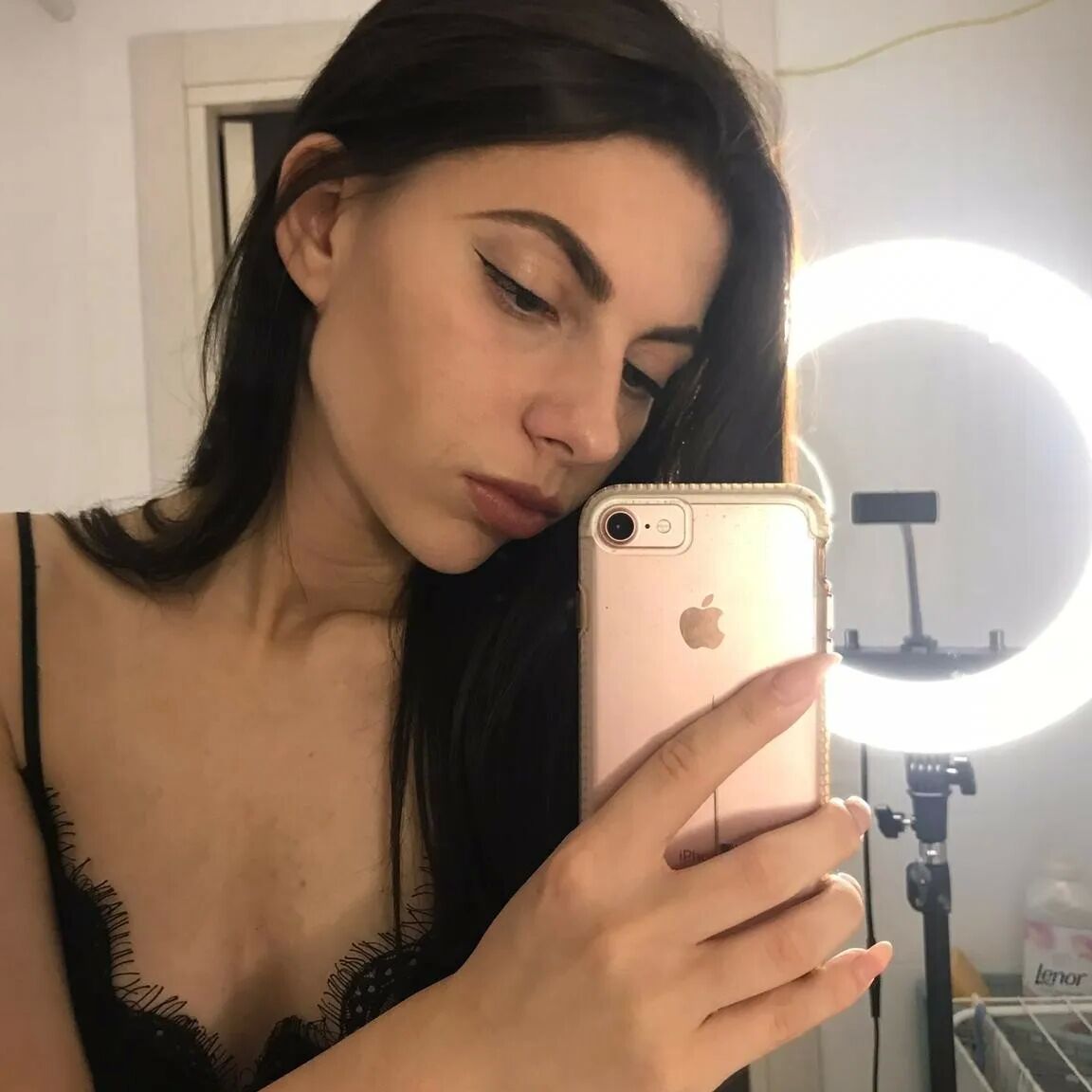 Undressing and taking selfies after college classes