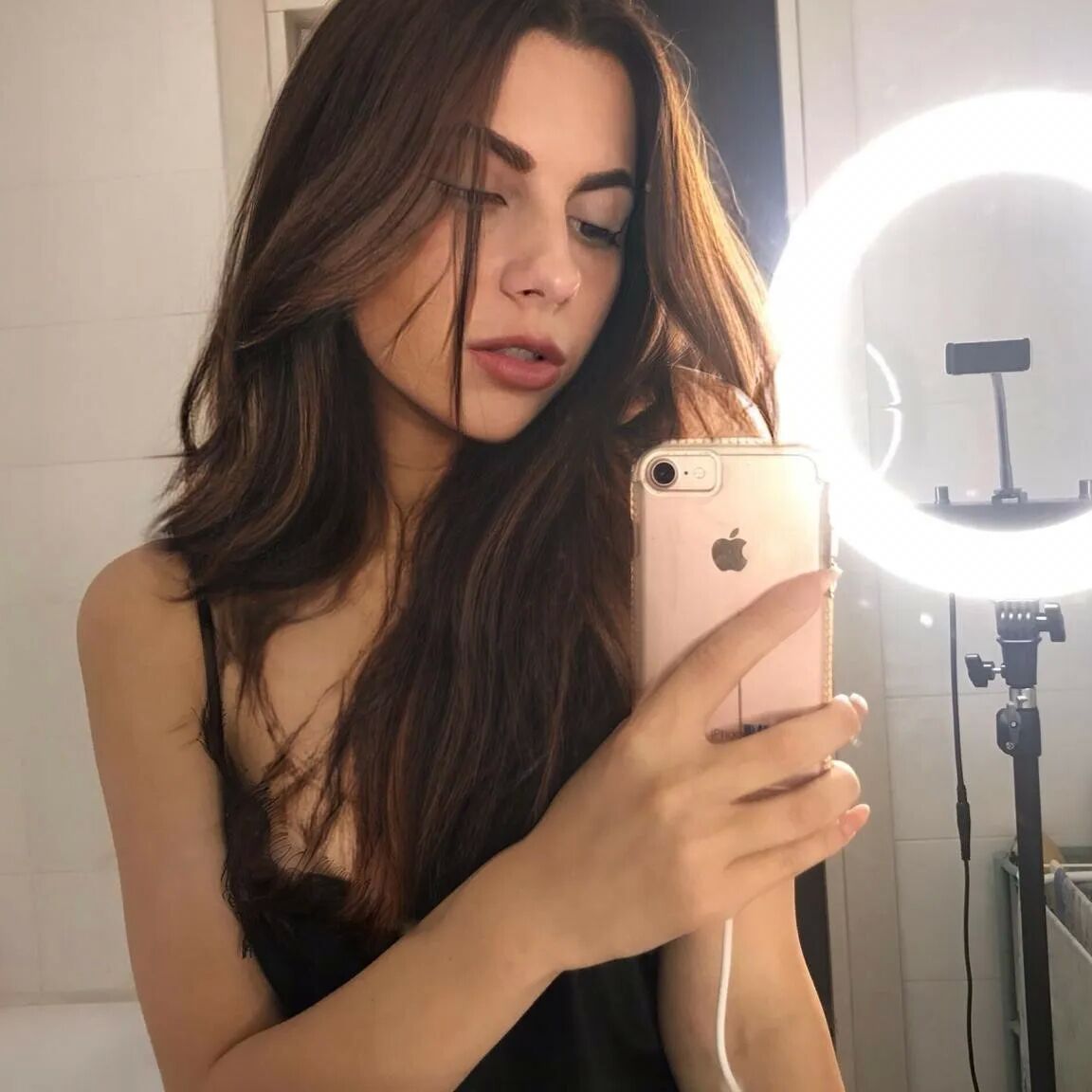 Undressing and taking selfies after college classes
