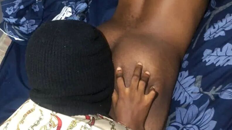 Eating two male assholes