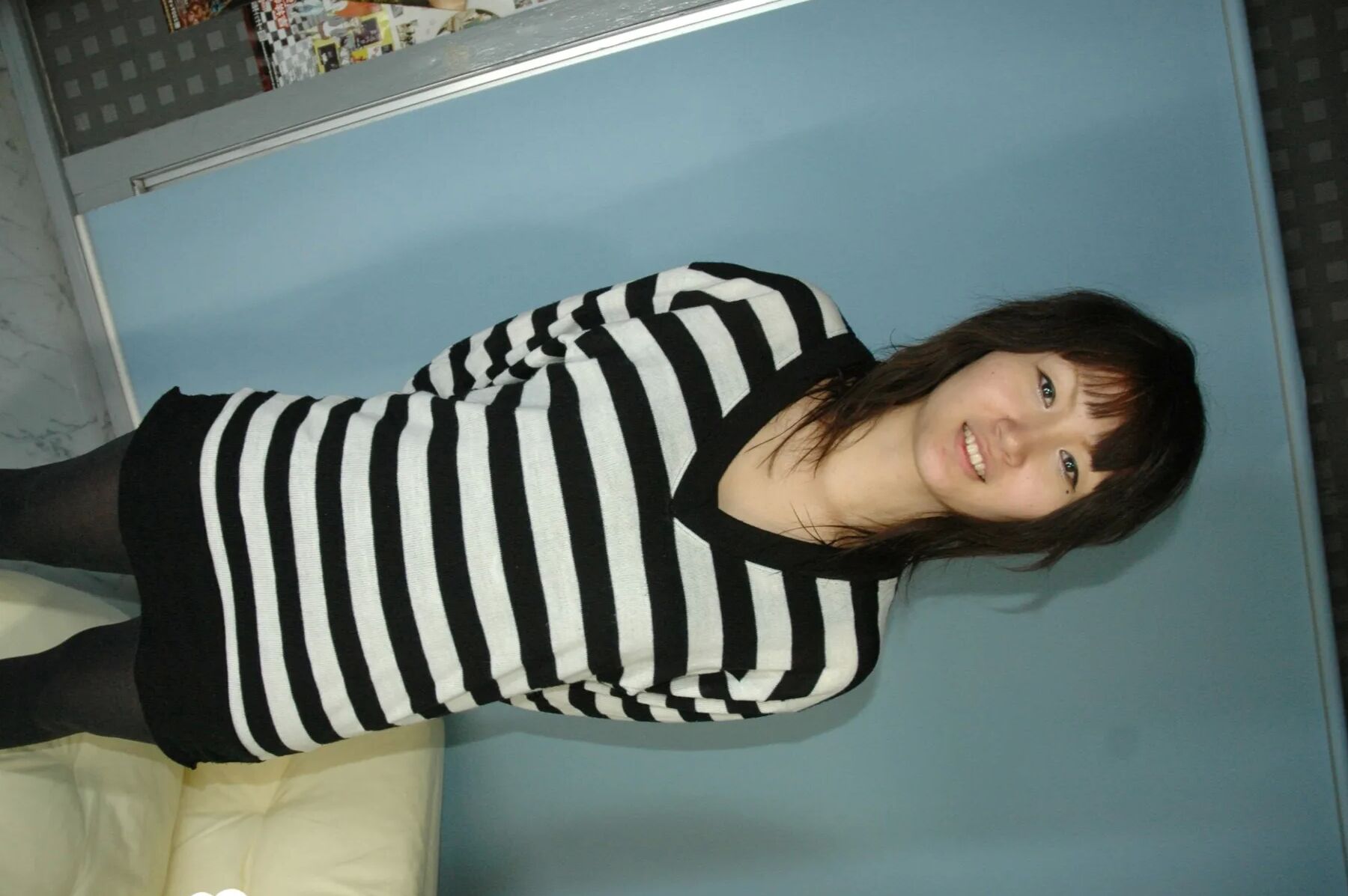 Hot Asian strips pantyhose and does sexy poses