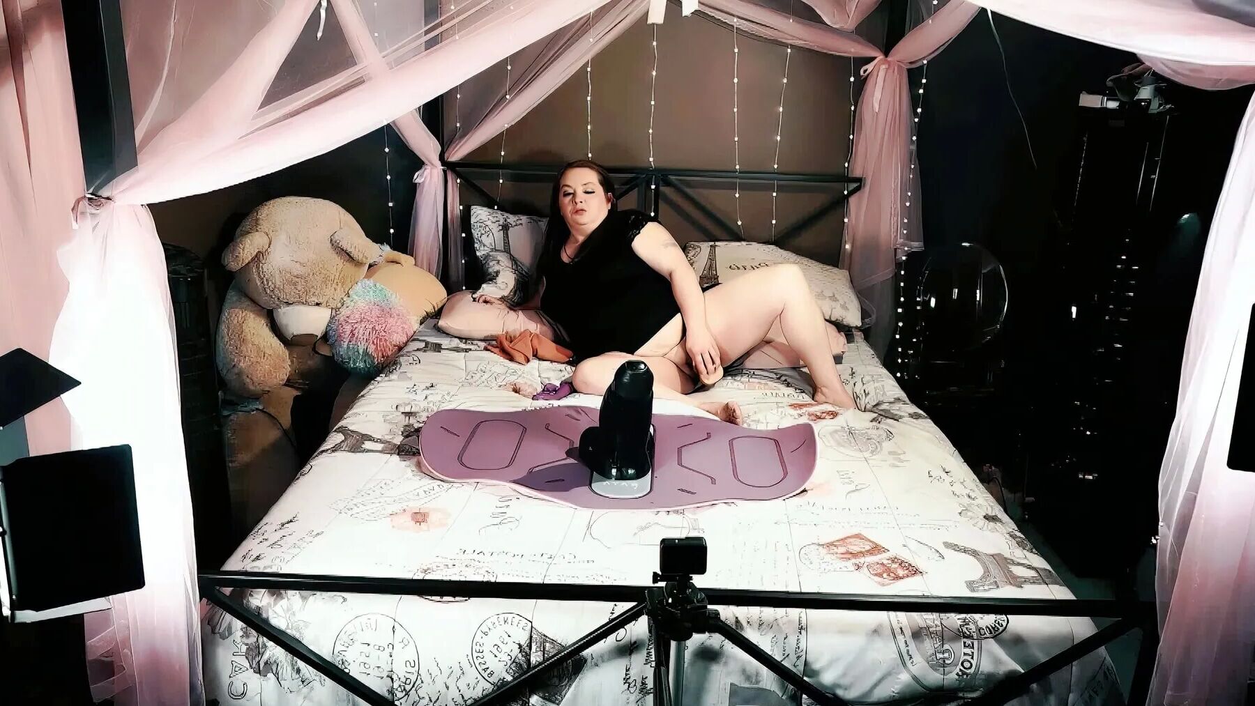 BBW with a Huge Black Dildo