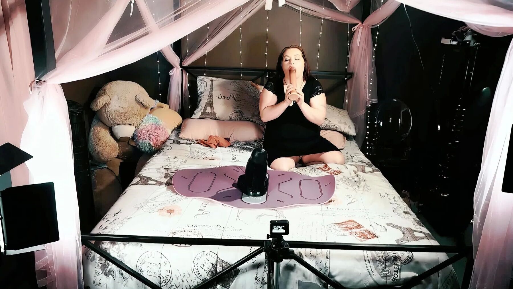 BBW with a Huge Black Dildo