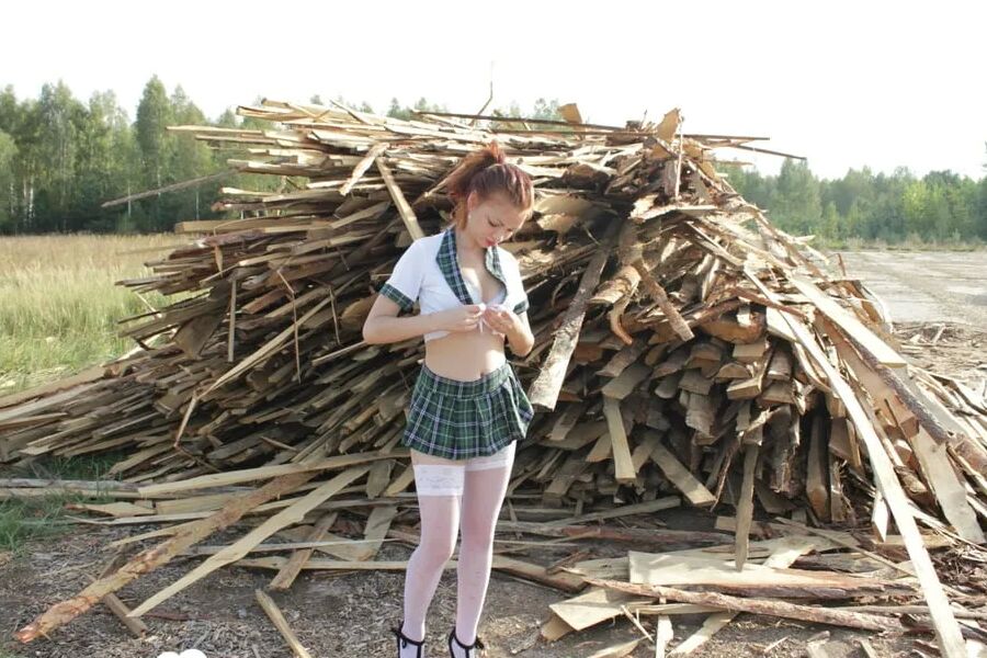 Incredible mom in a sexy schoolgirl uniform